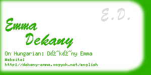 emma dekany business card